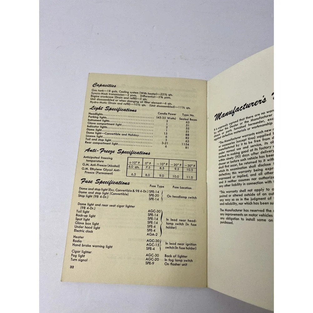 OEM 1952 Oldsmobile Owner Manual Original Car Vehicle Guide
